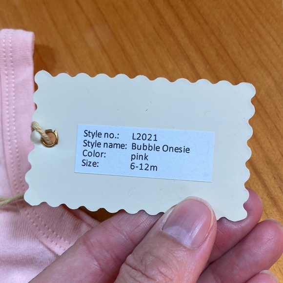 New! SIAOMIMI 6-12M Pink Bubble Onesie "Positive Energy" - Picture 4 of 6